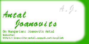 antal joanovits business card